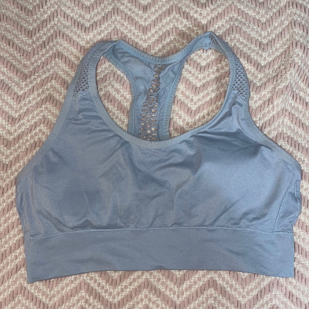 Blue sports bra